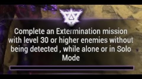 Complete an extermination without being detected - Warframe Riven Challenge