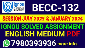 BECC 132 Solved Assignment 2023-24 English, BECC 132 Solved Assignment 23-24, BECC-132 Assignment