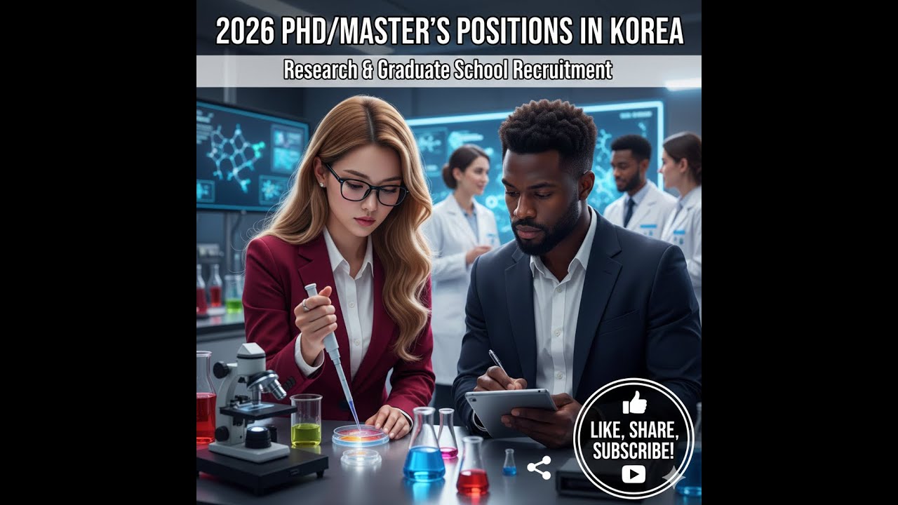2026 PhD/Master's Scholarships in Korea: Research & Graduate School Recruitment