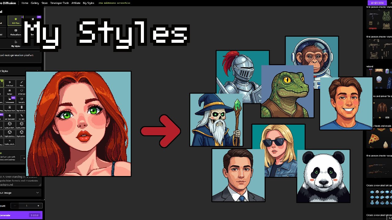 Retro Diffusion Custom Pixel Art Style Creator (My Styles)