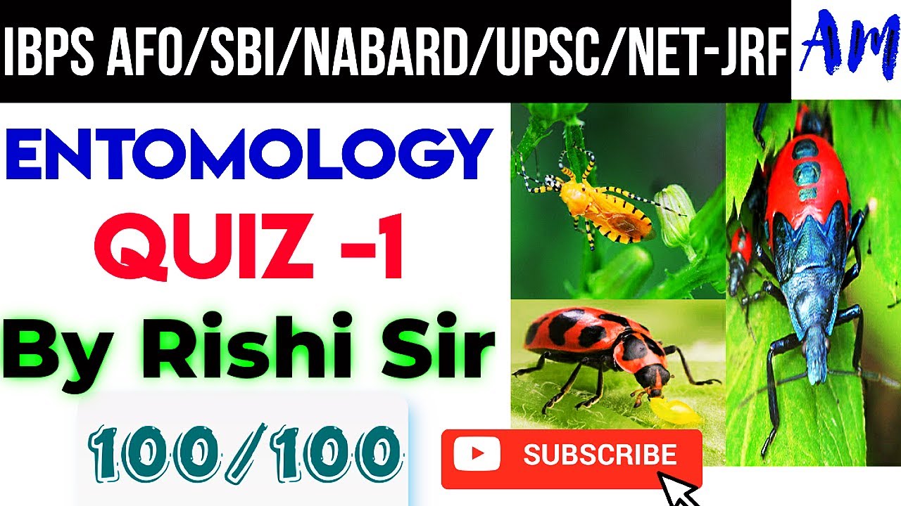 Entomology Quiz-1 // Best Quiz of Entomology Subject | By Rishi Sir | IBPS AFO | RRB | NABARD | UPSC