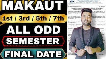 🥳MAKAUT 1st/3rd/5th/7th Sem Final Exam Date Published.✅