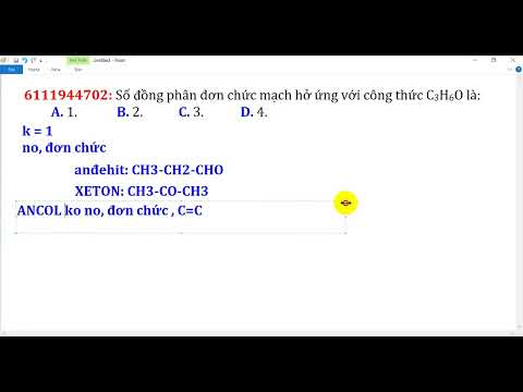 Video Số đồng phân đơn chức, mạch hở ứng với công thức C3H6O là: A. 1.  B. 2.  C. 3.  D. 4. - youtube