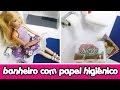 Papel Higiênico para o banheiro de bonecas Barbie & Monster High