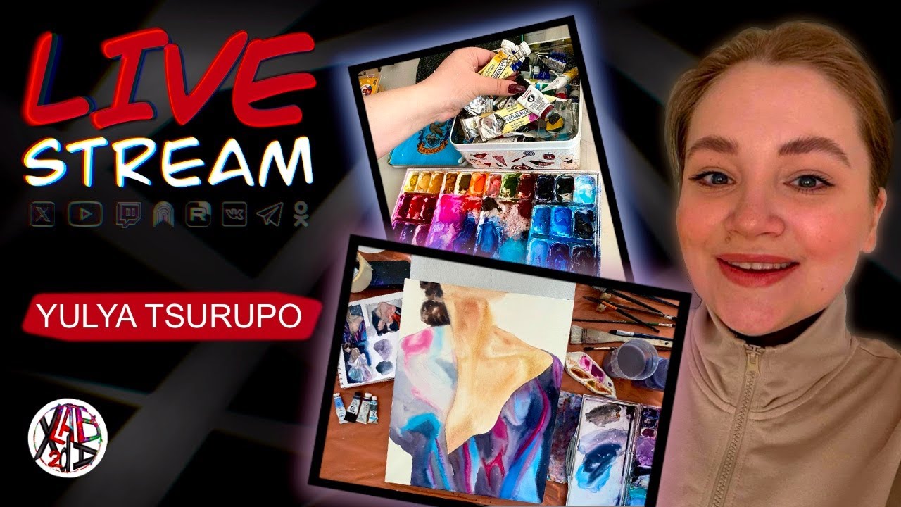 Yulya Tsurupo - stream from telegram XLab2dA Watercolour painting
