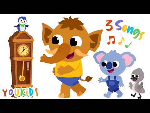 Hickory Dickory Dock | 3 Songs | YouKids Nursery Rhymes & Kids Songs