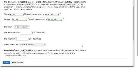 Explanation 9.5 Hypothesis Test question scoring