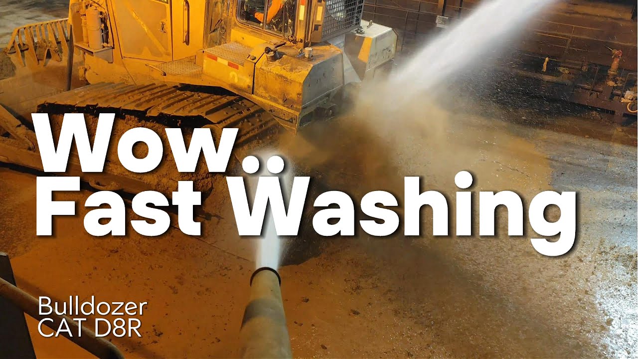 Вау... Какая невероятная мойка. Тяжелая техника бульдозера CAT D8R.