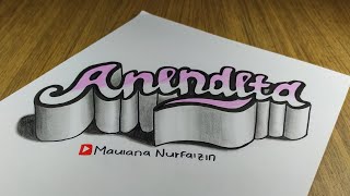 tulisan 3d KEREN di kertas | gambar 3 dimensi