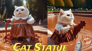Poor car became chocolate statue 😔😭 😢| chocolate cat | #cat #cutecat #aicat || CATICAI
