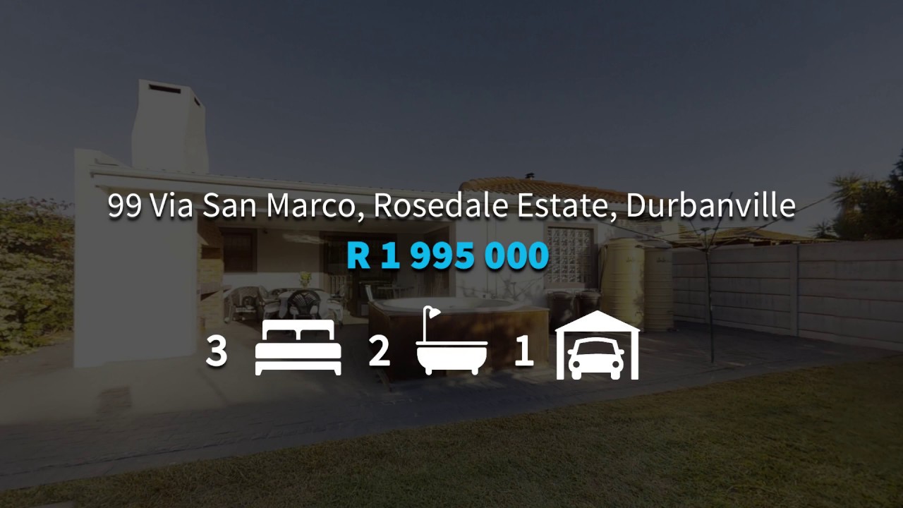 Video Tour 99 Via San Marco, Rosedale Estate, Durbanville YouTube