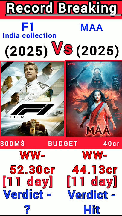 Maa movie Vs F1 movie Box Office Collection | Maa movie 11th day collection #shorts #f1 #maa #kajol
