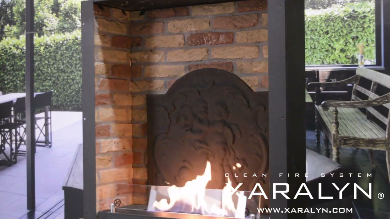 Xaralyn fireplace ☆ with Unit and L Built-in Ethanol medallion stone decor