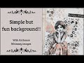 Simple but fun background with 2 kinds of paint!!