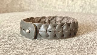 Making an Amazing Interwoven Leather Bracelet #leathercraft