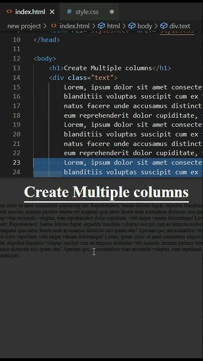 How to Create Multiple Columns in Html and CSS #html #CSS - YouTube