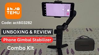Unboxing 3-Axis AOCHUAN Gimbal Stabilizer Combo Kit for Smartphones - TEMU #gimbal