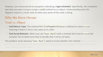 Understanding the Task.Run() Issue: "Cannot Implicitly Convert Type Void to Object"