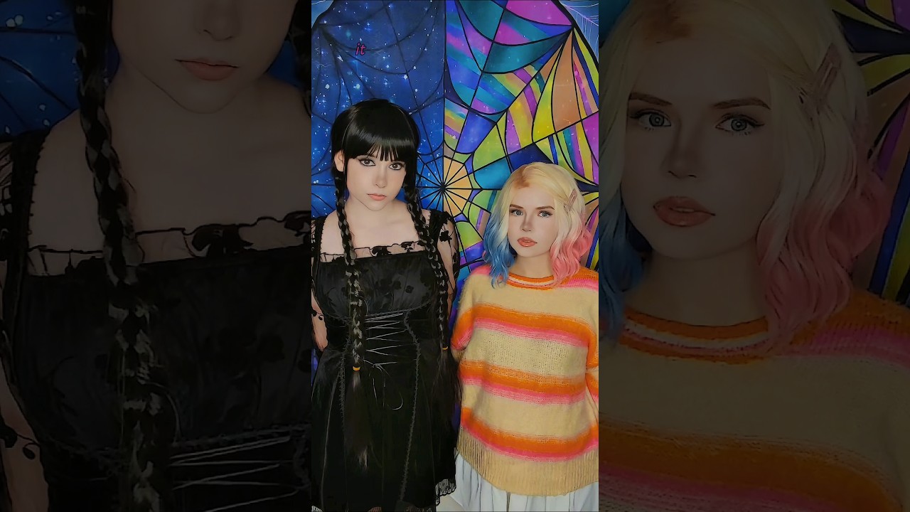 Like a piñata? | Wednesday Addams & Enid Sinclair @nikkihatsunecosplay #cosplay #shorts