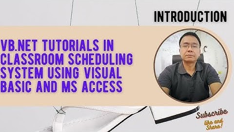 ROOM SCHEDULING SYSTEM USING VISUAL BASIC AND MS ACCESS (INTRODUCTION)