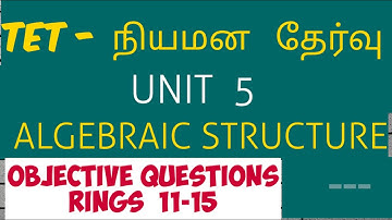 ug trb tn tet paper 2 maths unit 5 algebraic structure-rings mcq,in tamil,tetselection exam