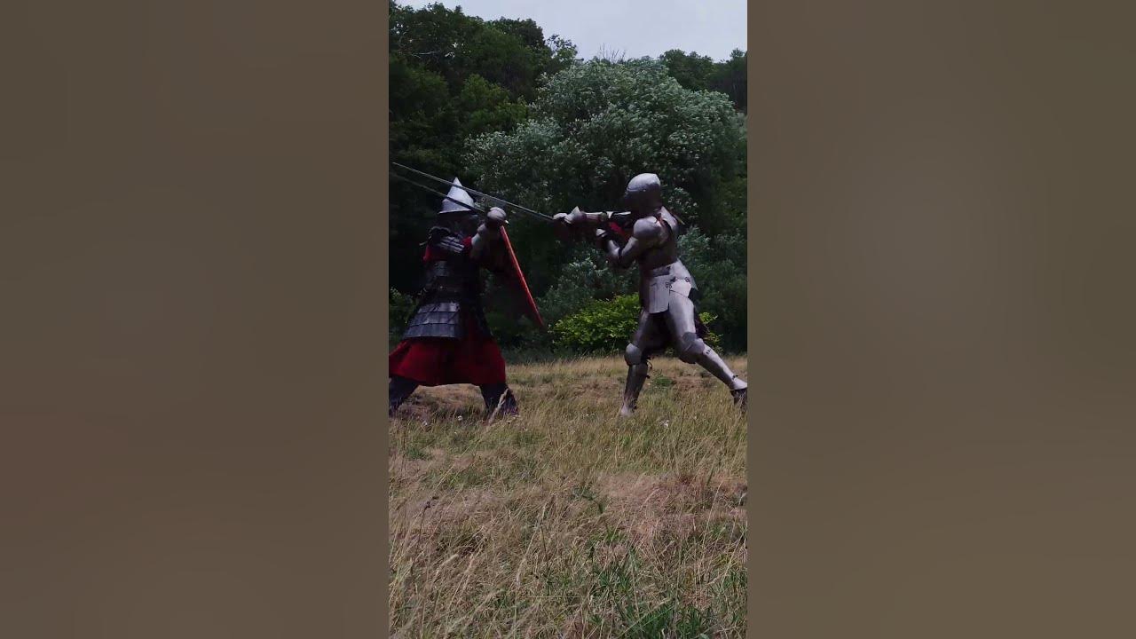 Zweihander vs. Armingsword and Heatershield harness fencing YouTube