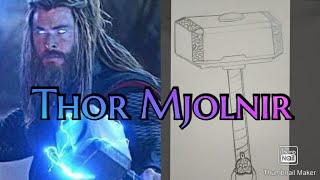 😎Thor Hammer (Mjolnir) 😎How to Draw Thor 's hammer ( Mjolnir ) .easy .