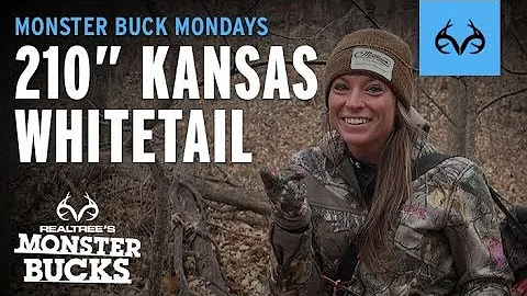 210" Kansas Whitetail at 20 YARDS | Woman Hunter |...