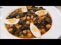 Potaje de garbanzos y espinacas   RECETA RÁPIDA