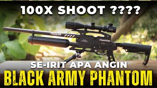 How many times can the PCP Predator Bocap Black Army Phantom air rifle be fired?
