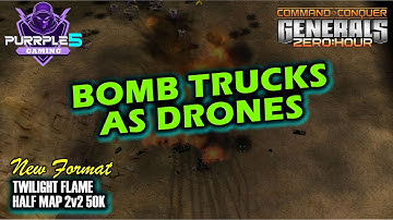 Bomb Trucks as Drones in C&C Generals Zero Hour Replay - 2v2 Online Multiplayer