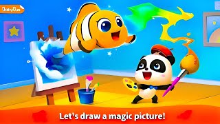 Baby Panda's Magic Drawing | Use Magic Brush Turn Real object | babybus game screenshot 2