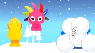 Babblarna Tut Babblarna Leker Och Gömmer Sig Under Snön