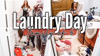 HUGE LAUNDRY DAY | EXTREME LAUNDRY MOTIVATION 2021 | FAMILY OF 6 | LAUNDRY ROUTINE 2021