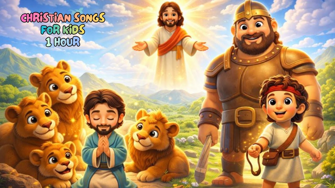 Daniel in Lions Den | David vs Goliath | Animated Bible Song for Kids | Worship Songs for Children