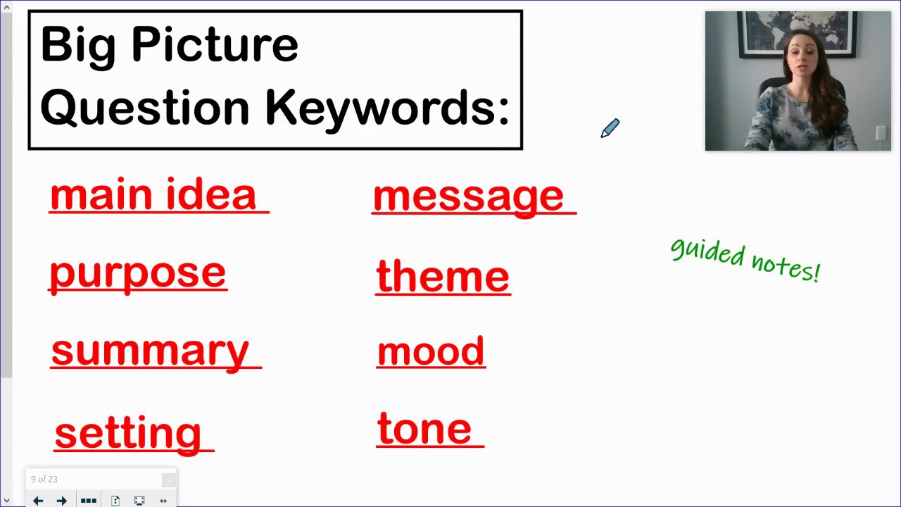 Inference Strategy- Big Picture Questions