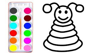 Coloring Page For Kids With Worm - Coloring Book For Children