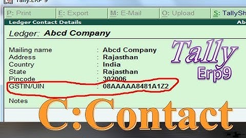 Party GST Contact Info on Ledger Screen in Latest Tally