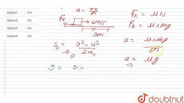 A body is moving along a rough horizontal surface with an initial velocity 6m/s m If