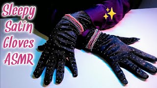 Satin Gloves for Sleep ASMR ✨ Table Tracing, Close-up Hand Movements, Beaded Bracelets 😴