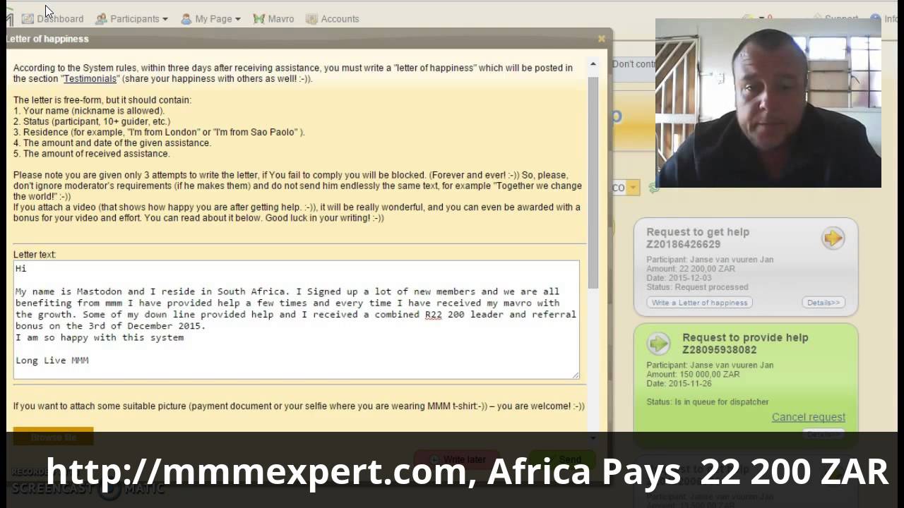 MMM South Africa Pays   22 200 ZAR