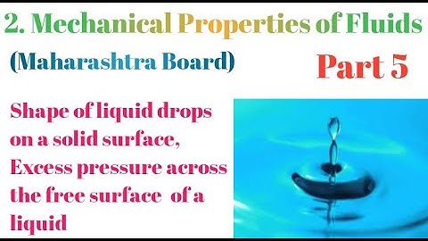 Chapter 2 Mechanical Properties of Fluids part 5 (Physics) Maharashtra board New Syllabus class 12.