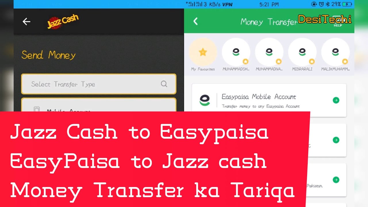 Jazz cash to EasyPaisa and EasyPaisa to Jazz Cash how to Transfer Money