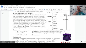 AP Chemistry, Unit 2: Compound Structure & Properties- Part 8