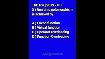 TRB Exam 2025 - C++ Previous Year Questions 2019 #trending #trb2025