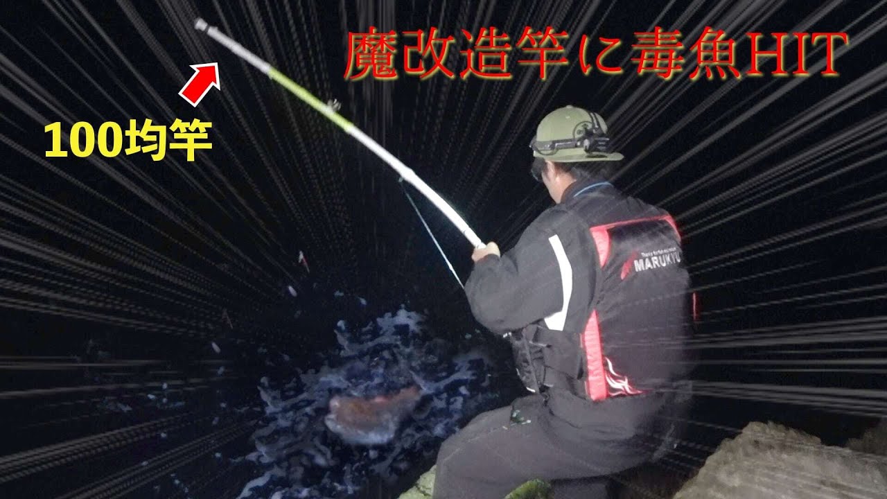 100均竿でまさかの魚ヒットで大興奮！【魔改造竿後編】