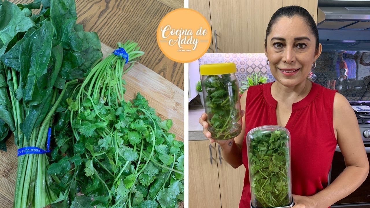 Cómo LAVAR, DESINFECTAR Y CONSERVAR Verduras de Hojas Verdes,  En 3 pasos fáciles |Cocina de Addy