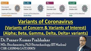 Variants of Coronavirus (Variants of Concern \& Variants of Interest)