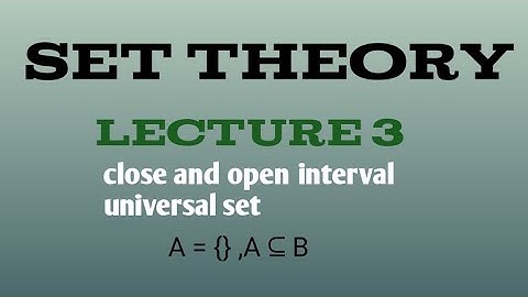 set theory lecture 3