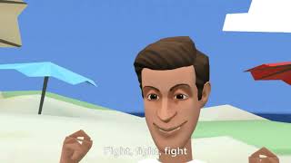 Caillou Fights Barney At The Beach, And Gets Grounded Remake